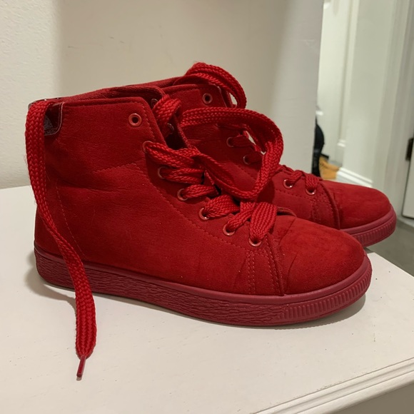 Shoes - Red Hightop Sneakers